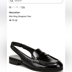 Naturalizer Milo Black Slingback Flats